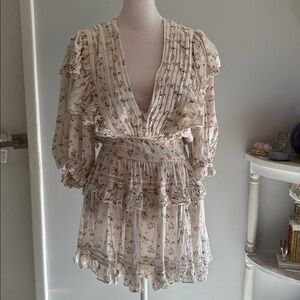 [Jen’s Pirate Booty] White/Pink Floral Dress - Size Medium NWOT